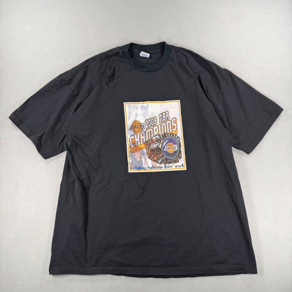 C&H vintage Activewear Los Angeles Lakers 2009 NBA Champions T-Shirt Mens 3XL